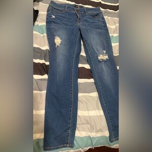 one 5 one Blue Distressed Straight Leg Jeans
